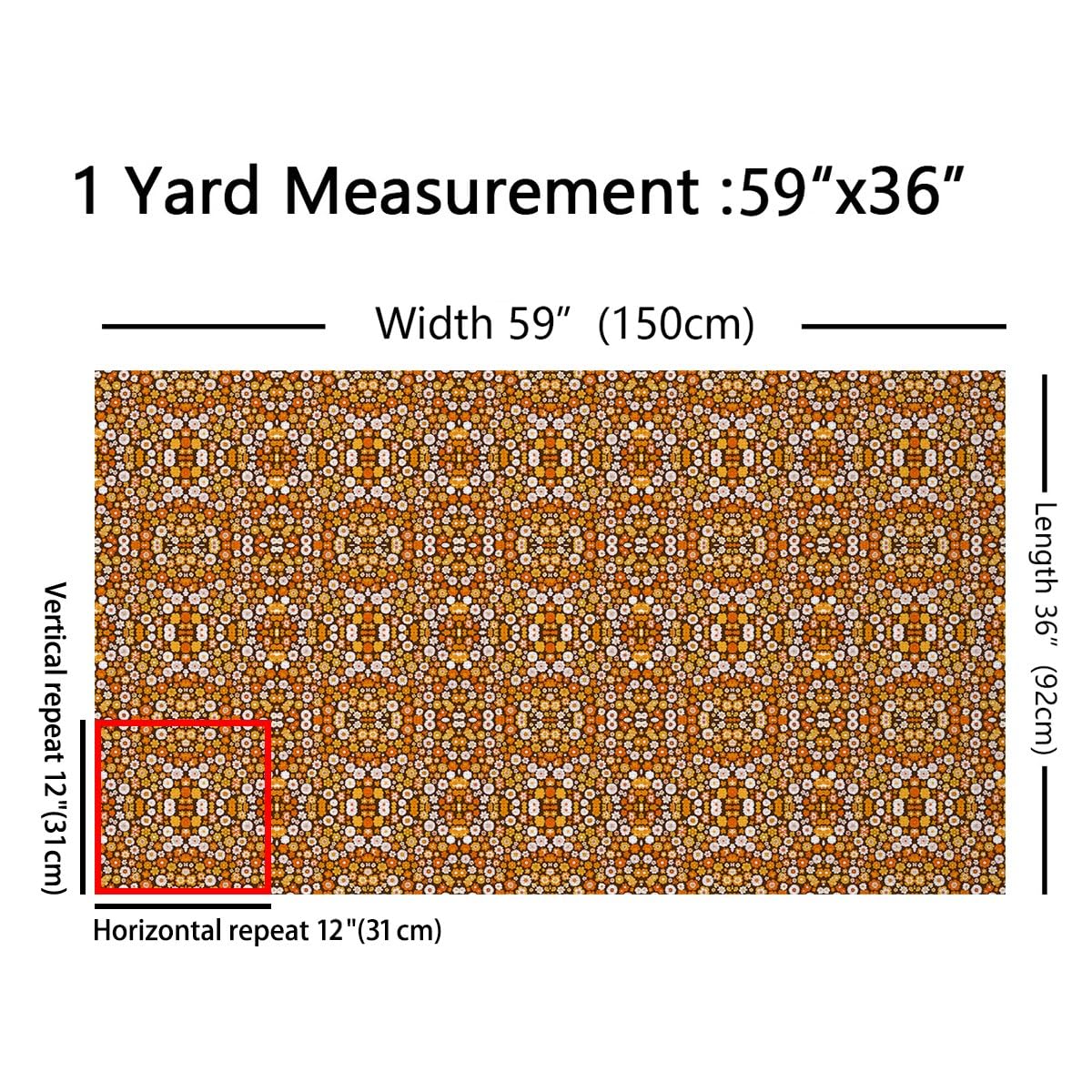 Amazon.com: 60s 70s Groovy Fabric By The Yard Retro Hippie Flower